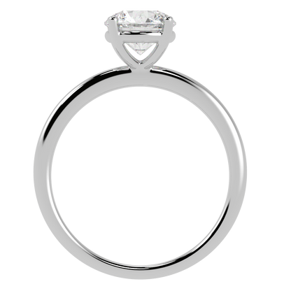 Modern Solitaire Ring White Gold Platinum Flat View