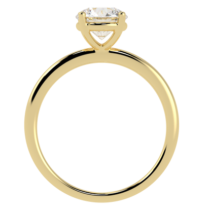 Modern Solitaire Ring Yellow Gold Flat View