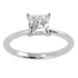 Modern Princess Cut Solitaire Ring White Gold Platinum Top View