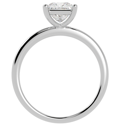 Modern Princess Cut Solitaire Ring White Gold Platinum Flat View