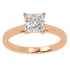 Princess Cut Solitaire Ring Rose Gold Top View