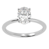 Modern Oval Cut Solitaire Ring White Gold Platinum Top View