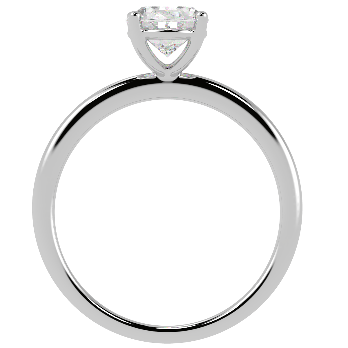 Modern Oval Cut Solitaire Ring White Gold Platinum Flat View