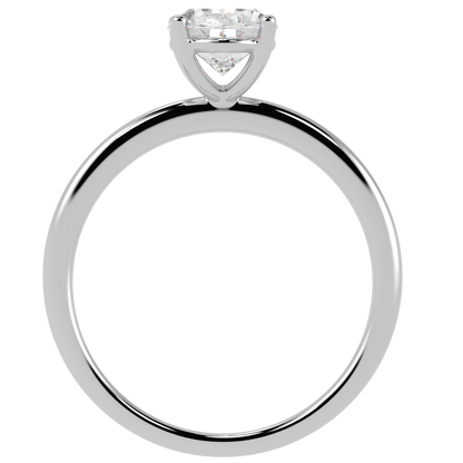 Modern Oval Cut Solitaire Ring White Gold Platinum Flat View