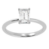 Modern Emerald Cut Solitaire Ring White Gold Platinum Top View