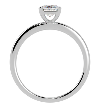 Modern Emerald Cut Solitaire Ring White Gold Platinum Flat View