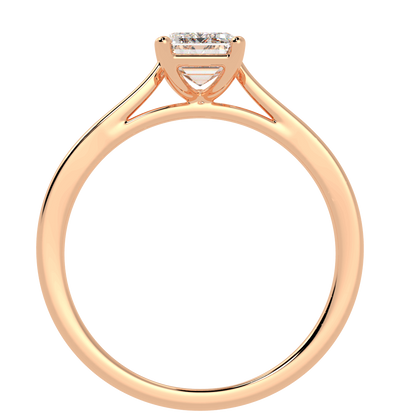 Emerald Cut Solitaire Ring Yellow Gold Flat View