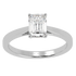 Emerald Cut Solitaire Ring White Gold Platinum Top View