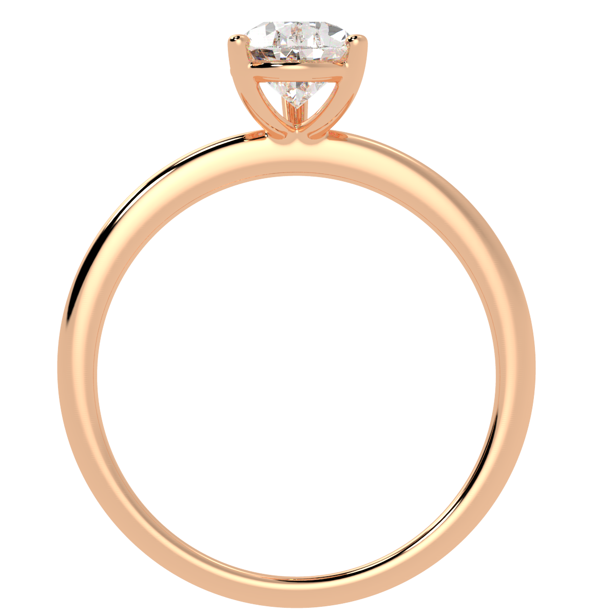 Modern Pear Cut Solitaire Ring Rose Gold Flat View