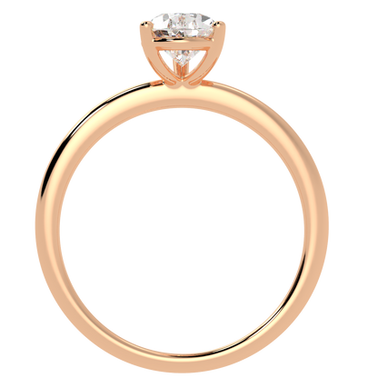 Modern Pear Cut Solitaire Ring Rose Gold Flat View