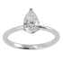 Modern Pear Cut Solitaire Ring White Gold Platinum Top View