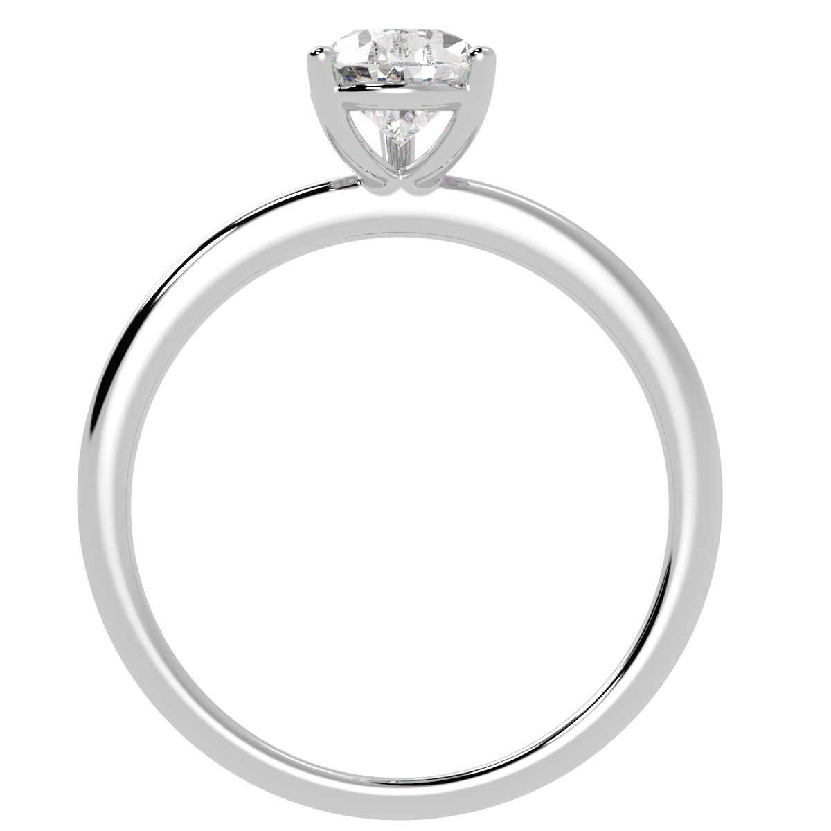 Modern Pear Cut Solitaire Ring White Gold Platinum Flat View