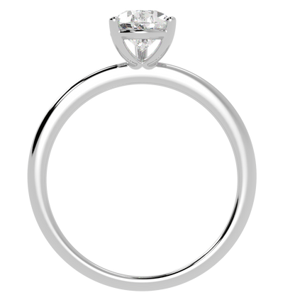 Modern Pear Cut Solitaire Ring White Gold Platinum Flat View