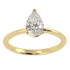 Modern Pear Cut Solitaire Ring Yellow Gold Top View