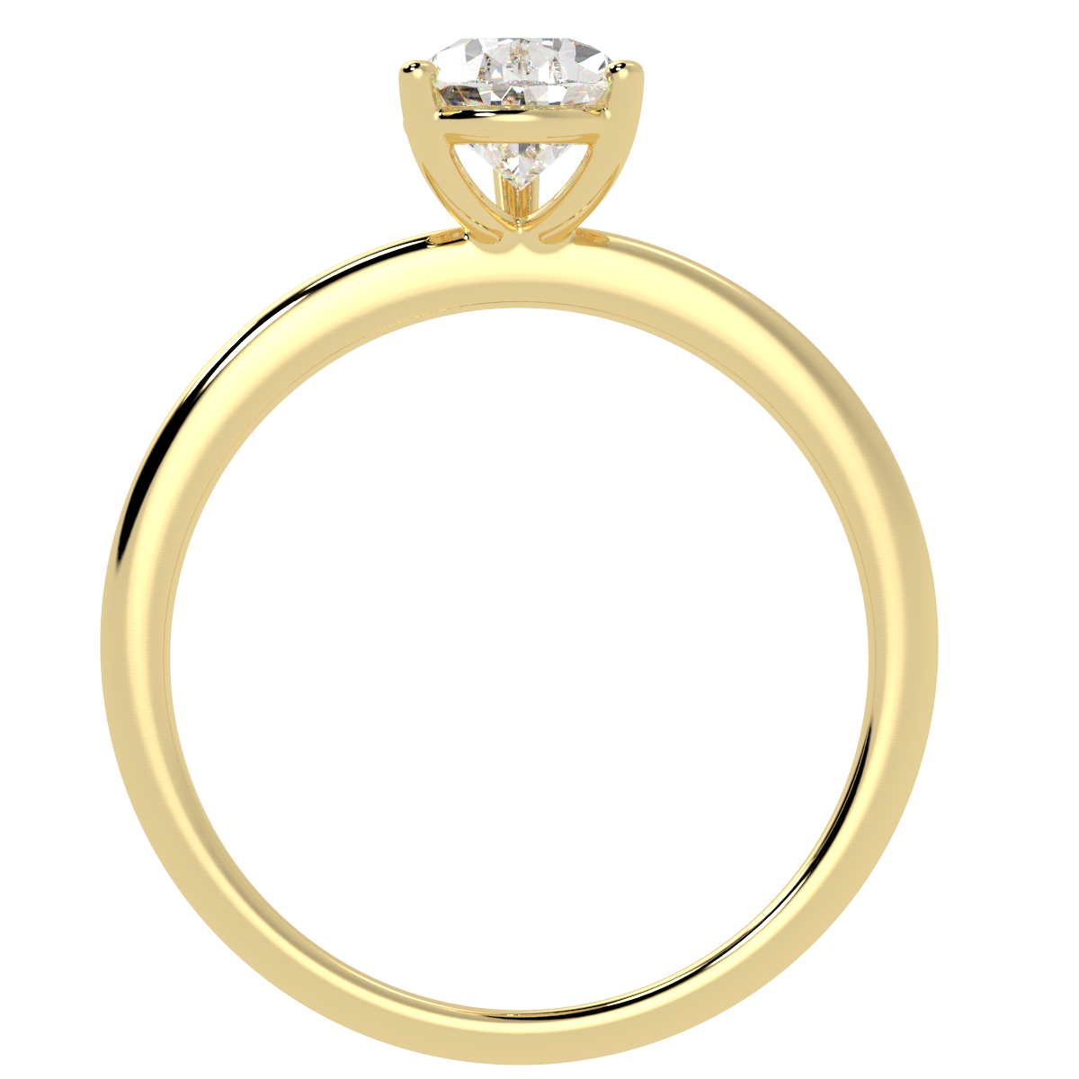 Modern Pear Cut Solitaire Ring Yellow Gold Flat View