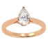 Pear Cut Solitaire Ring Rose Gold Top View