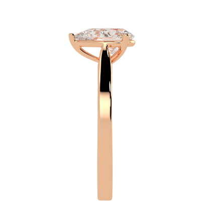 Pear Cut Solitaire Ring Rose Gold Side View