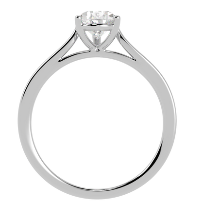 Pear Cut Solitaire Ring White Gold Platinum Flat View