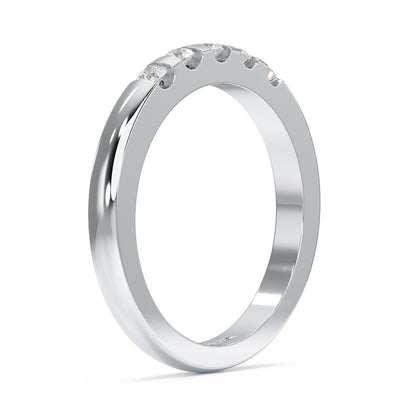 Round Channel Set Five Stone White Gold Platinum Ring Side View