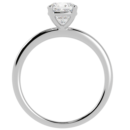 Modern Cushion Cut Solitaire Ring White Gold Platinum Flat View