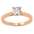 Cushion Cut Solitaire Ring Rose Gold Top View