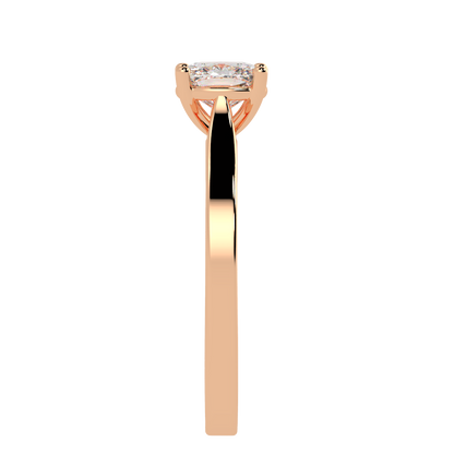 Cushion Cut Solitaire Ring Rose Gold Side View