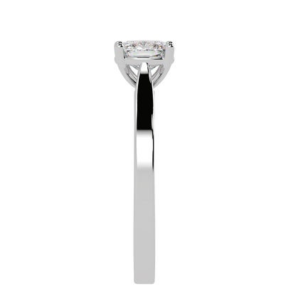 Cushion Cut Solitaire Ring White Gold Platinum Side View