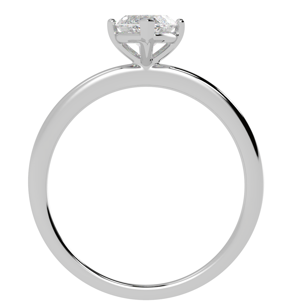 Modern Marquise Cut Solitaire Ring White Gold Platinum Flat View