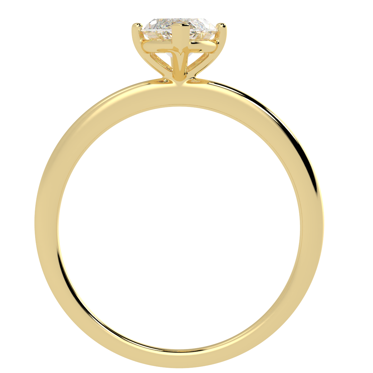 Modern Marquise Cut Solitaire Ring Yellow Gold Flat View