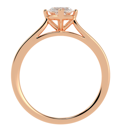 Marquise Cut Solitaire Ring Rose Gold Flat View