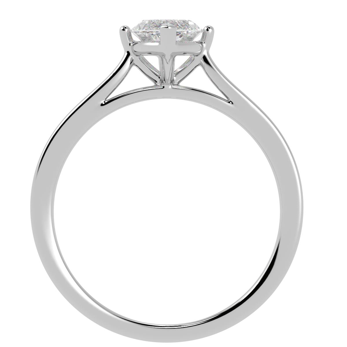 Marquise Cut Solitaire Ring White Gold Platinum Flat View