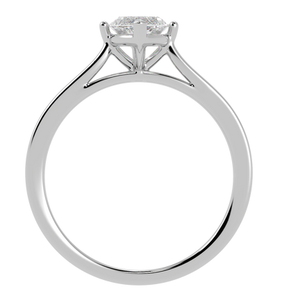 Marquise Cut Solitaire Ring White Gold Platinum Flat View