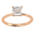 Modern Asscher Cut Solitaire Ring Rose Gold Top View