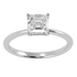 Modern Asscher Cut Solitaire Ring White Gold Platinum Top View