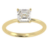 Modern Asscher Cut Solitaire Ring Yellow Gold Top View