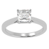 Asscher Cut Solitaire Ring White Gold Platinum Top View