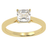 Asscher Cut Solitaire Ring Yellow Gold Top View