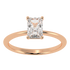 Modern Radiant Cut Solitaire Ring Rose Gold Top View