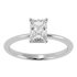 Modern Radiant Cut Solitaire Ring White Gold Platinum Top View