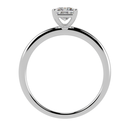 Modern Radiant Cut Solitaire Ring White Gold Platinum Flat View