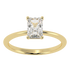 Modern Radiant Cut Solitaire Ring Yellow Gold Top View