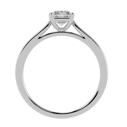 Radiant Cut Solitaire Ring White Gold Platinum Flat View