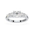 Round Five Stone Graduated White Gold Platinum Ring Top View