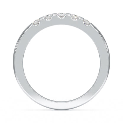 Round Channel Set Five Stone White Gold Platinum Ring Flat View