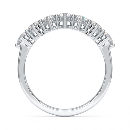 round seven stone ring white gold platinum flat view