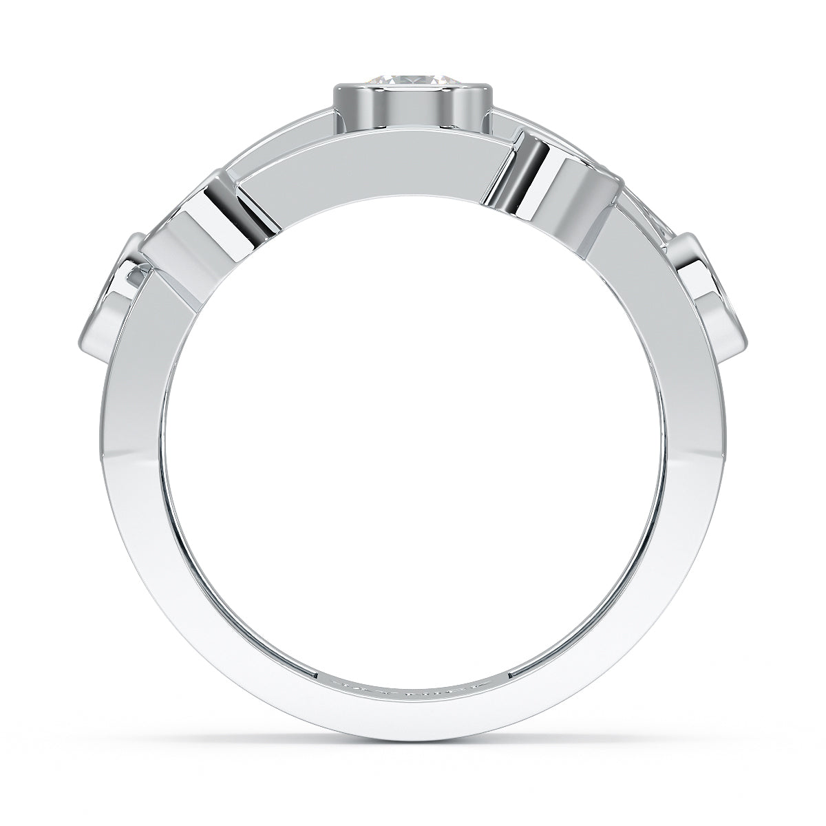 Bubble Seven Stone White Gold Platinum Ring Flat View