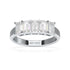 Emerald Five Stone White Gold Platinum Ring Top View