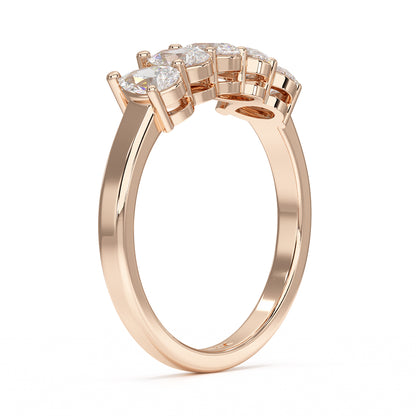 Pear Five Stone Rose Gold Ring Side View