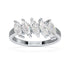 Marquise Five Stone White Gold Platinum Ring Top View