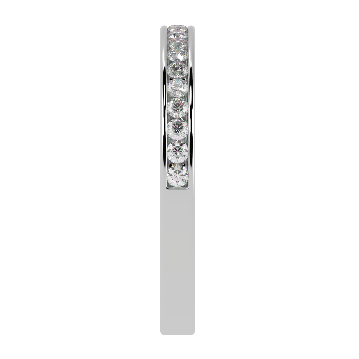 Wide Channel Set Half Eternity Ring